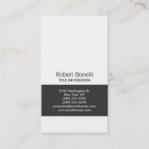 Simple Black Grey White Plain Modern Business Card
