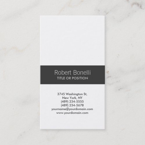 Simple Black Grey White Plain Modern Business Card