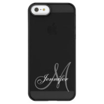 SIMPLE, BLACK, GREY YOUR MONOGRAM YOUR NAME PERMAFROST iPhone SE/5/5s CASE