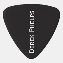 simple black guitar pick with printed name simple black guitar pick with printed name