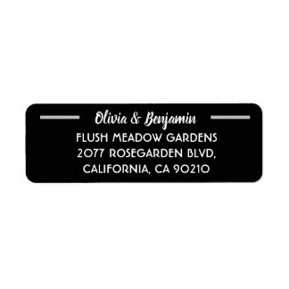 Simple Black Handwritten Script Wedding Address Label