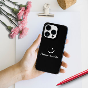 Simple Black Happiness Is a Choice Life Quote iPhone 14 Pro Case