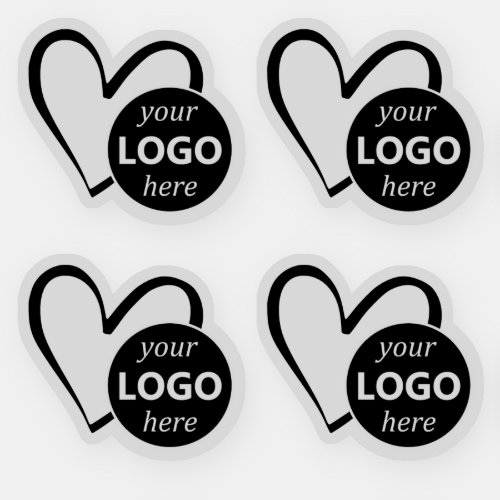 Simple Black Heart Shaped Logo Picture Template  Sticker