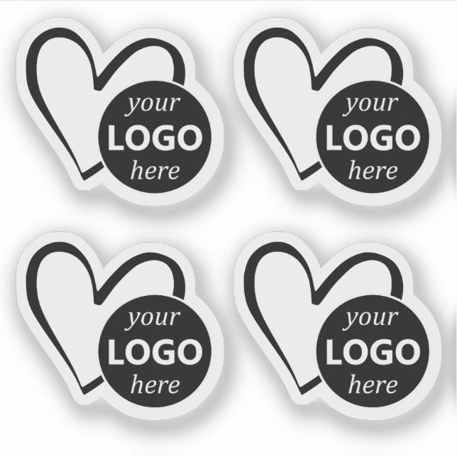 Simple Black Heart Shaped Logo Picture Template  Sticker (Front)