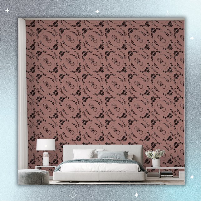 Simple Black Hearts, Floral, Infinity on Plum | Wallpaper (Creator Uploaded)