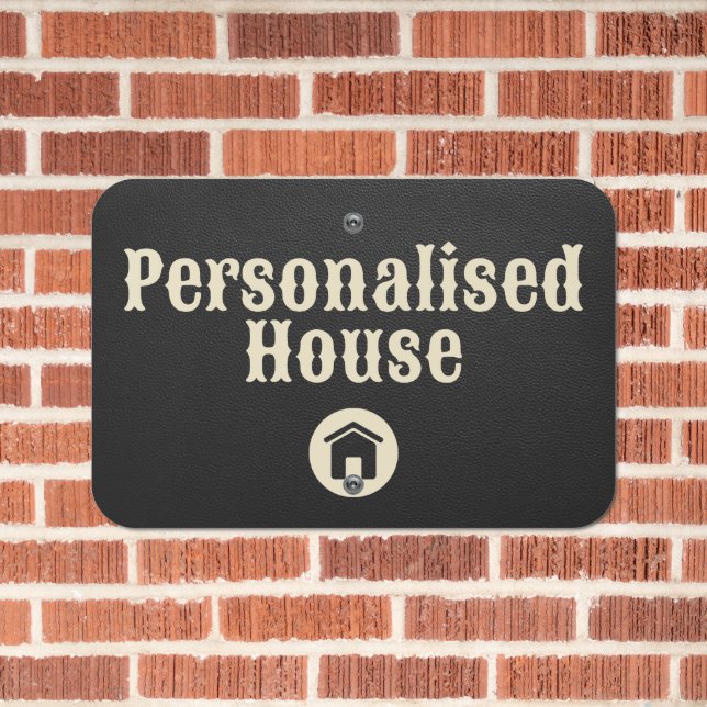 Simple Black House Name Sign in  (In Situ(Brick))