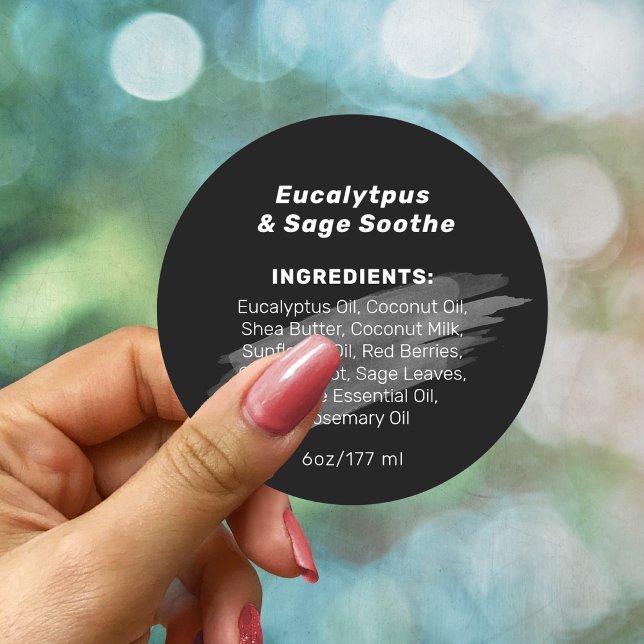 Simple Black Ingredient List Product Label (Creator Uploaded)