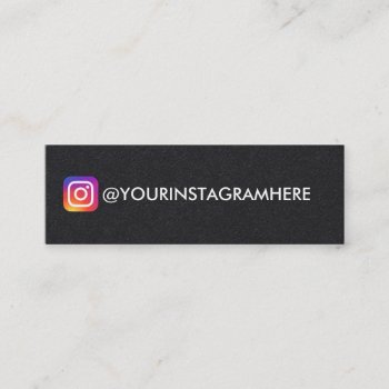 Simple Black Instagram Mini Business Card by TwoTravelledTeens at Zazzle
