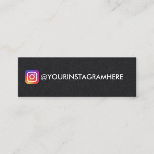 Simple Black Instagram Mini Business Card