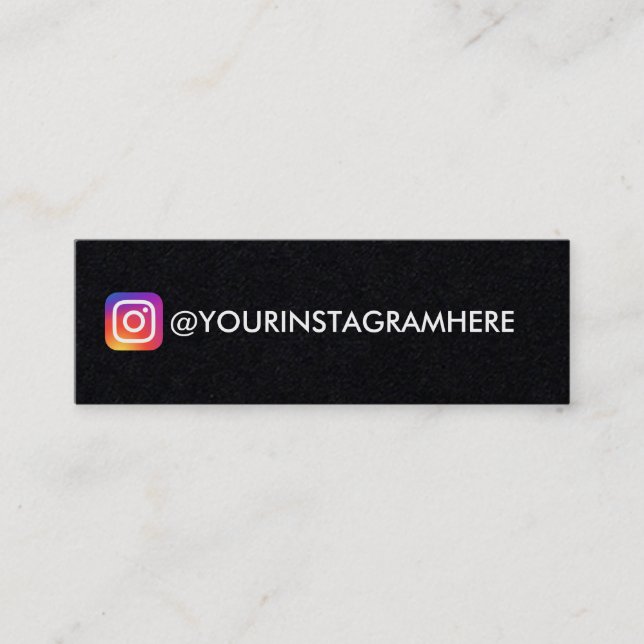 Simple Black Instagram Mini Business Card (Front)