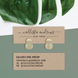 Simple Black Kraft Script Earring Display Card