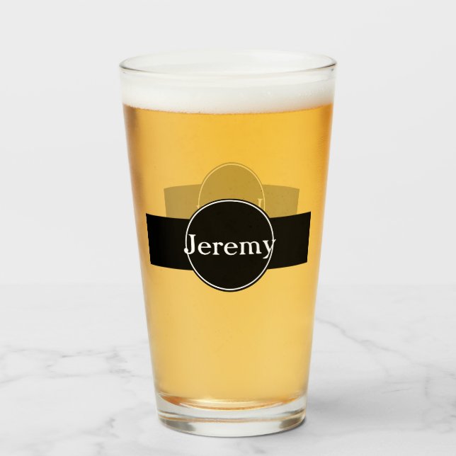 Simple Black Label Beer Glass (Front Filled)