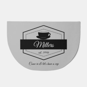 Simple Black Label Personalized Door Mat