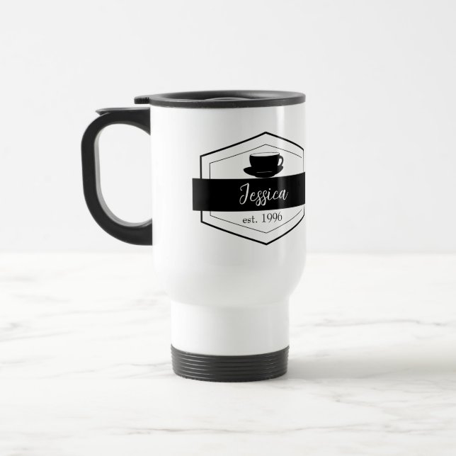 Simple Black Label Travel Mug (Left)