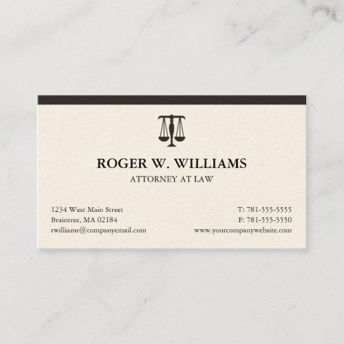 Clean Attorney Business Card - Add Your Logo