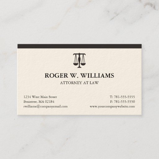 Customizable Clean Attorney Business Card - Add Your Logo