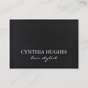 Simple Black Leather Business Card