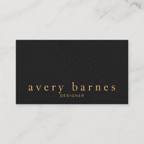 Simple Black  Leather Look Professional Business Card