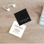 Simple Black Leather Square Business Card at Zazzle