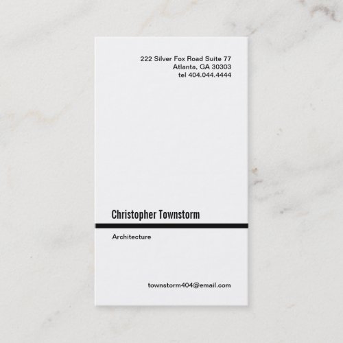 Simple Black Line Vertical Business Card
