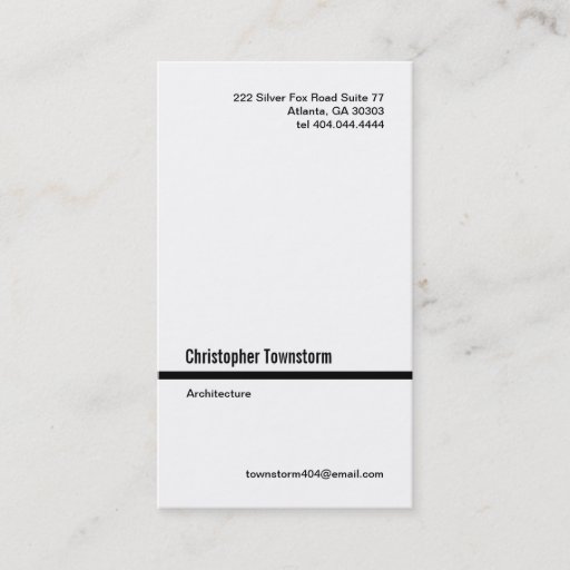 Customizable Simple Black Line Vertical Business Card