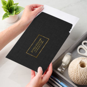 Simple Black Linen Texture Image Envelope Mailers