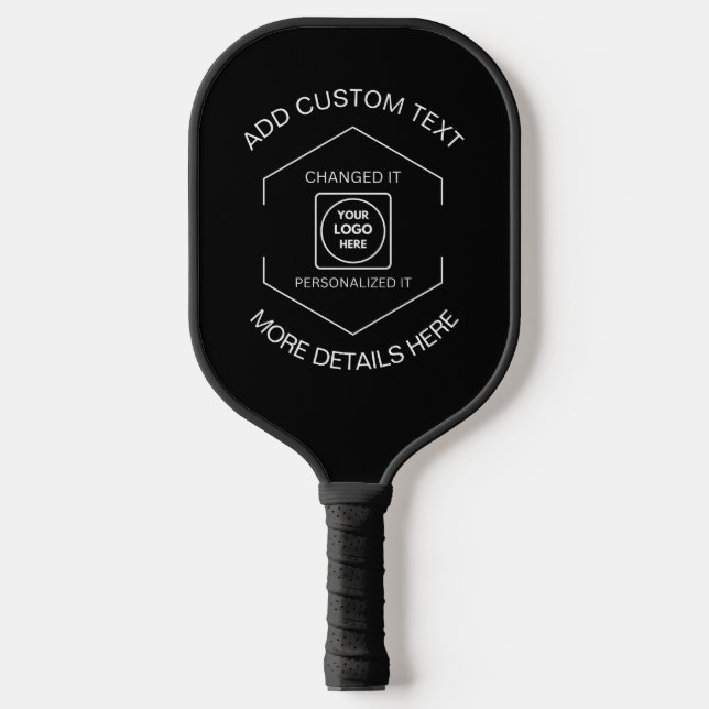 Simple Black Logo Text Business Promo Pickleball Paddle (Front)