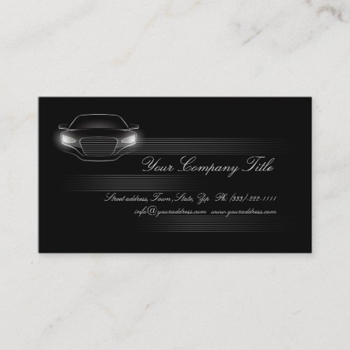 Simple Black Luxury Car Company Business Card QR