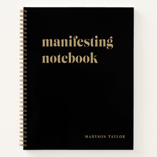 Simple Black Manifesting Notebook