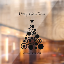 Simple Black Merry Christmas Business Office Window Cling