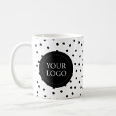 Simple Black Minimal Business Logo Custom Coffee Mug (Left)