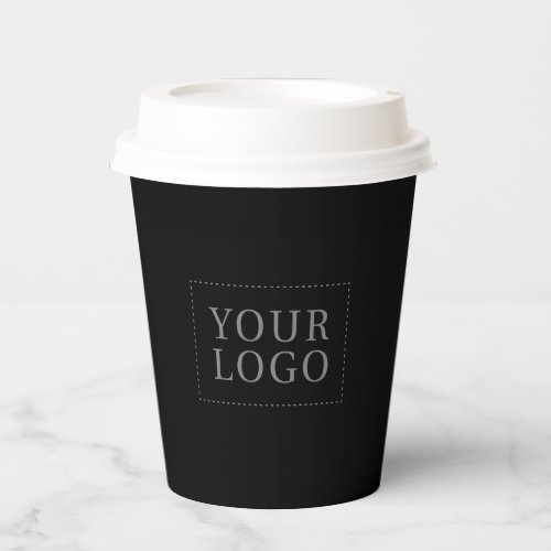Simple Black Minimal Business Logo Custom Paper Cups