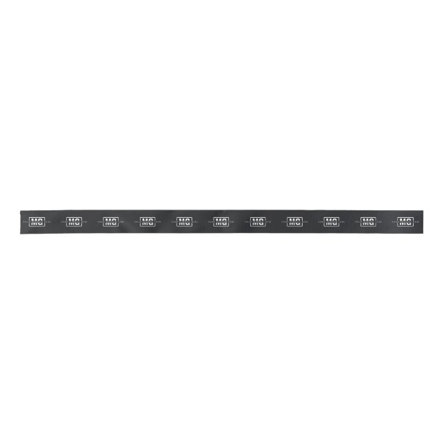 Simple Black Minimal Personalized Monogram Gift Satin Ribbon (Front)