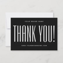 Simple black minimalist business thank you card