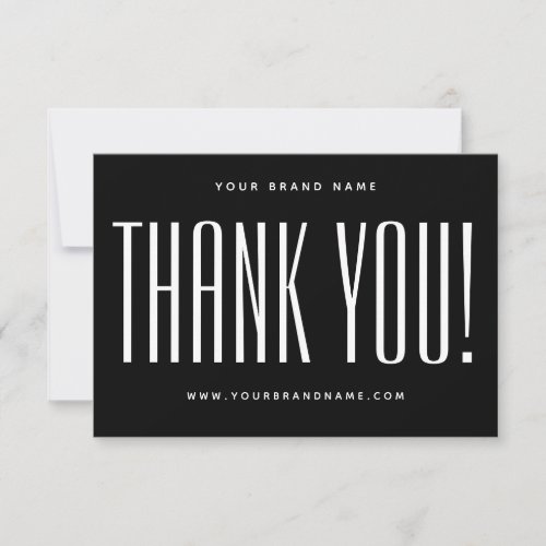 Simple black minimalist business thank you card 