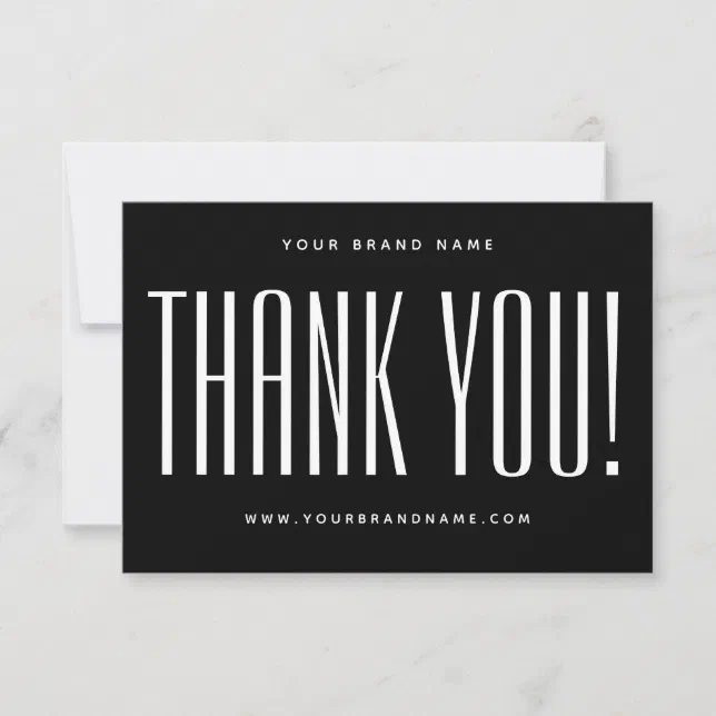 Simple black minimalist business thank you card | Zazzle