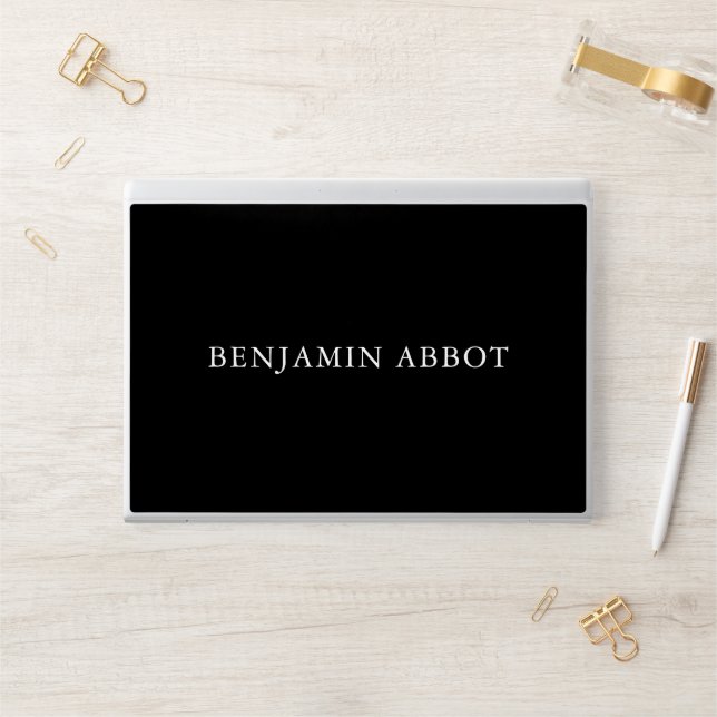 Simple Black Minimalist HP Laptop Skin (Desk)