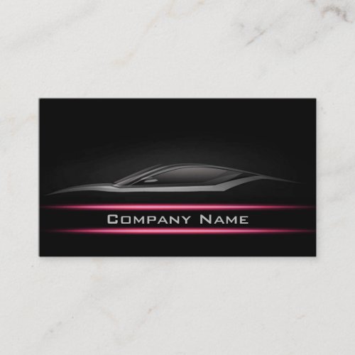 Simple Black Minimalistic Red Line Car Card Business Card
