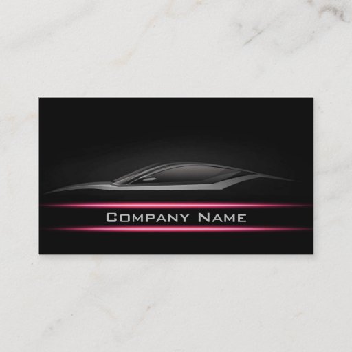 Customizable Simple Black Minimalistic Red Line Car Card Business Card