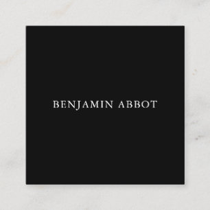Simple Black Minimalist Square Business Card
