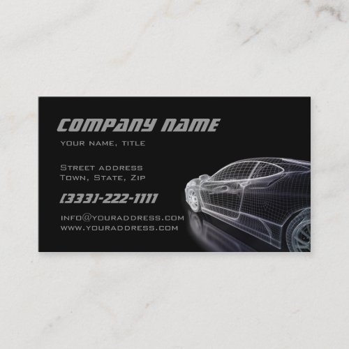 Simple Black Model Of A Car Business Card