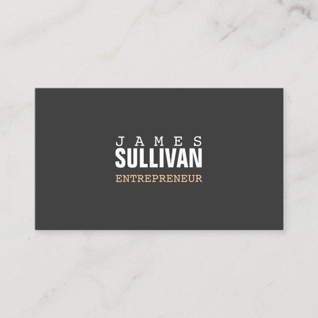 Simple Black Modern Entrepreneur Hip Minimalist Business Card (Front)