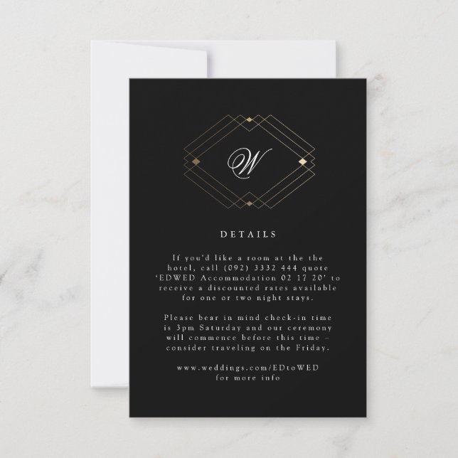 Simple Black Modern Geometric Gold details Card (Front)