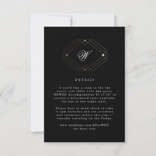 Simple Black Modern Geometric Gold details Card