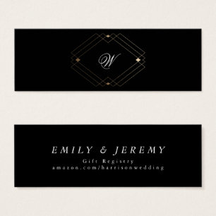 Simple Black Modern Geometric Gold Gift Registry