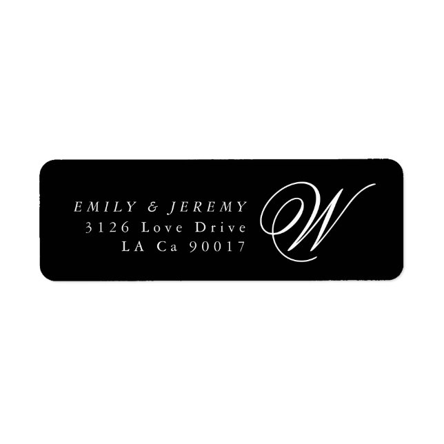 Simple Black Modern Geometric Gold Wedding Label (Front)