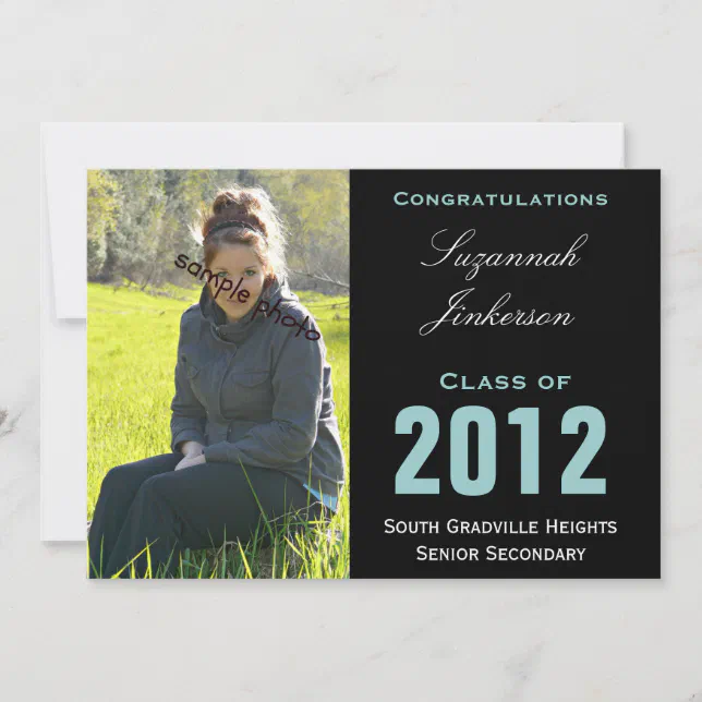 Simple Black Modern Graduation Party Invitation | Zazzle