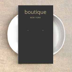 Simple Black Modern Long Earring Display Card
