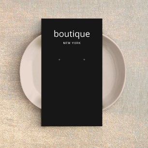 Simple Black Modern Long Earring Display Card
