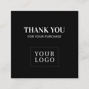 Simple Black Modern Thank you Business Cards